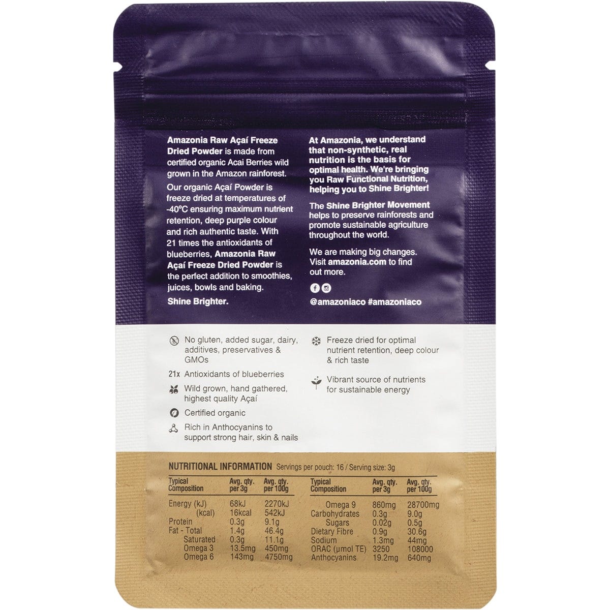 Amazonia Raw Acai Berry Freeze Dried Powder