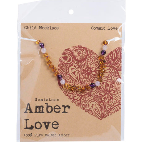 Children's Necklace 100% Baltic Amber Cosmic Love