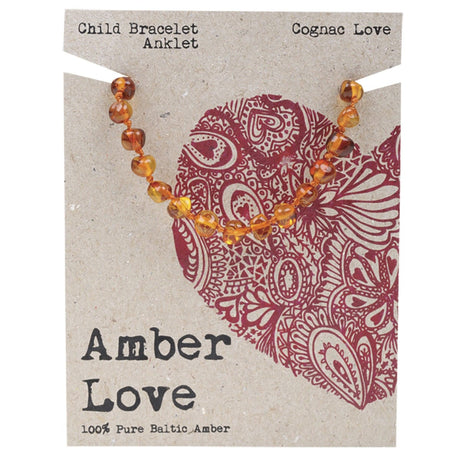 Children's Bracelet/Anklet 100% Baltic Amber Cognac