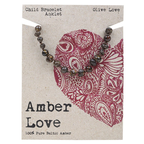 Children's Bracelet/Anklet 100% Baltic Amber Olive