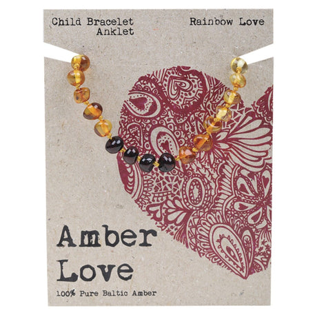 Childrens Bracelet/Anklet 100% Baltic Amber Rainbow
