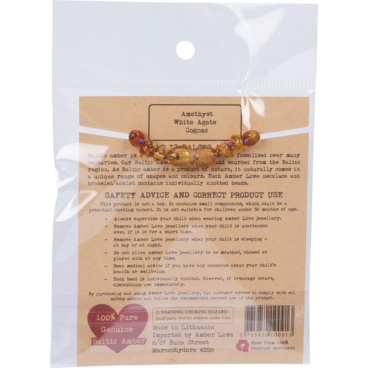 Amber Love Children's Bracelet/Anklet 100% Baltic Amber Cosmic