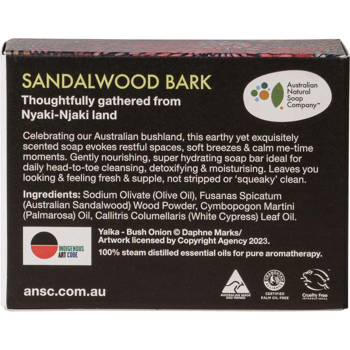 Australian Natural Soap Co Hand & Body Australian Bush Soap Sandalwood Bark