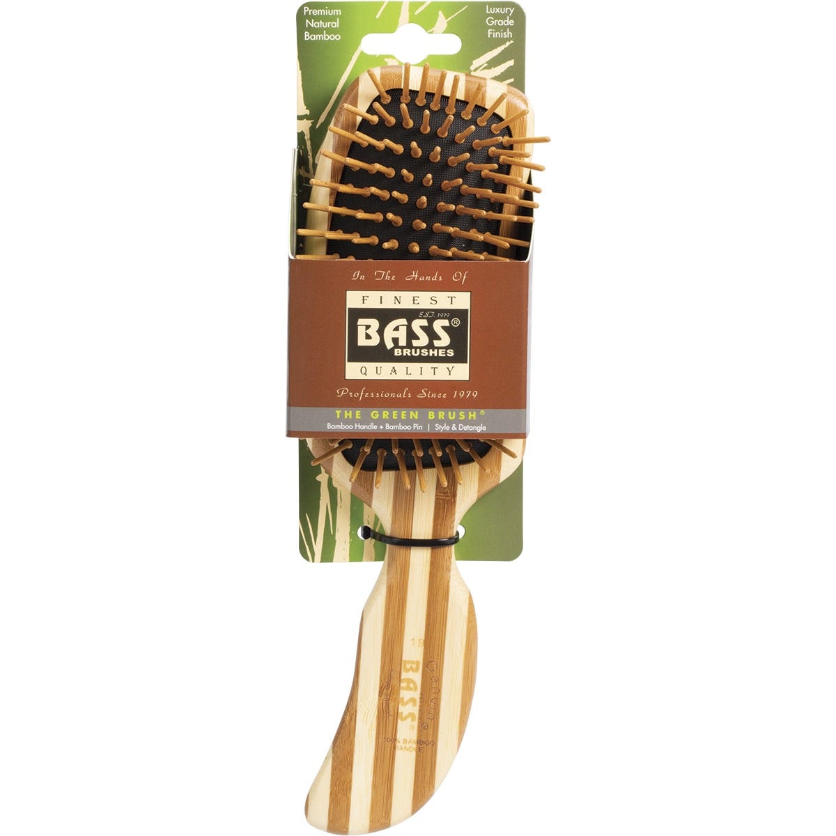 Bamboo Hair Brush Semi S Shaped Handle