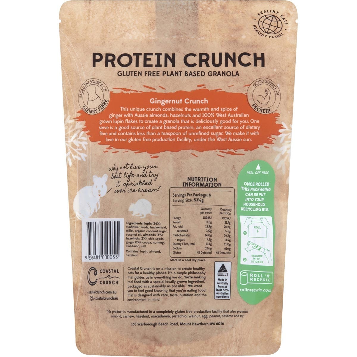 Coastal Crunch Protein Crunch Granola Gingernut Crunch
