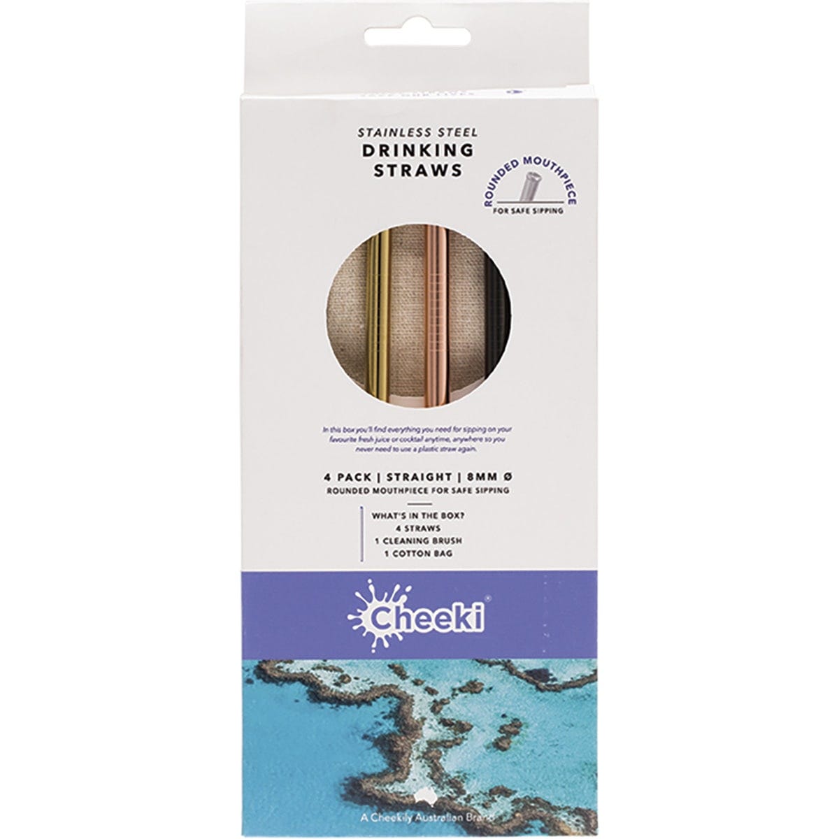 Stainless Steel Straws Straight All Colours + brush