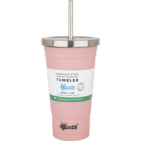 Insulated Tumbler Pink with S/Steel Straw