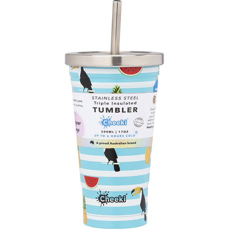 Insulated Tumbler Toucan with S/Steel Straw