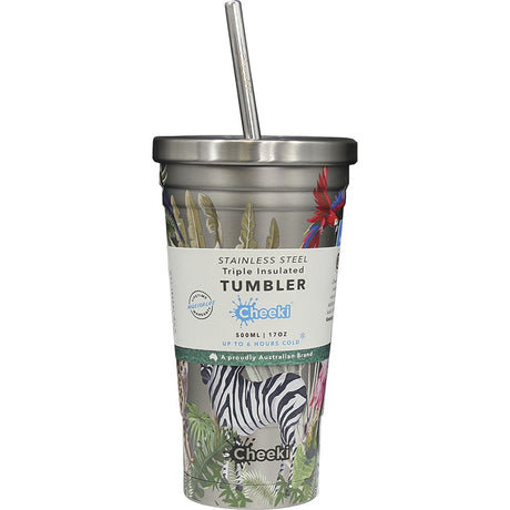 Insulated Tumbler 3D Jungle with S/Steel Straw