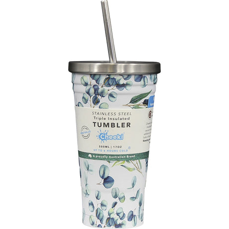 Insulated Tumbler 3D Watercolour with S/Steel Straw
