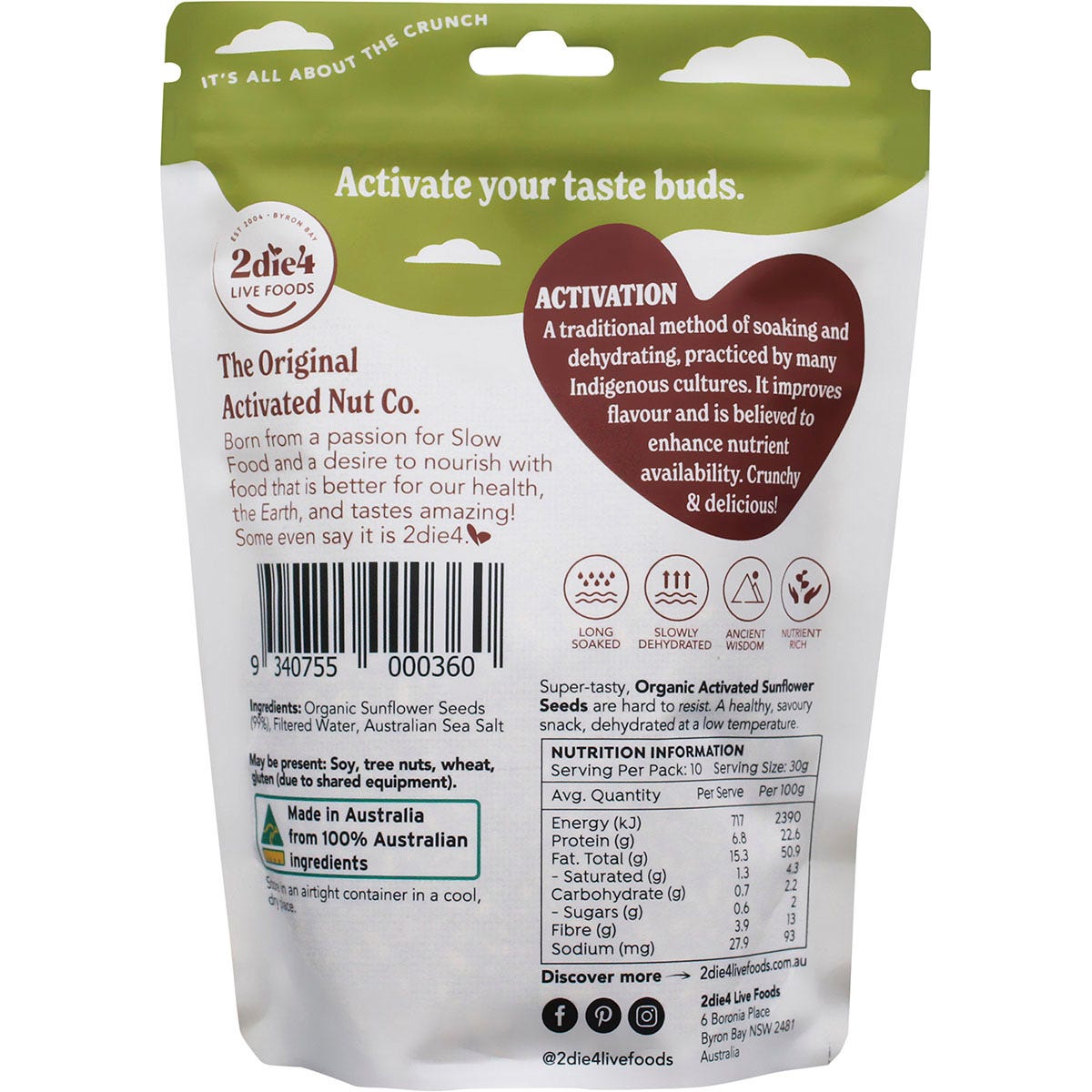 2Die4 Live Foods Organic Activated Sunflower Seed