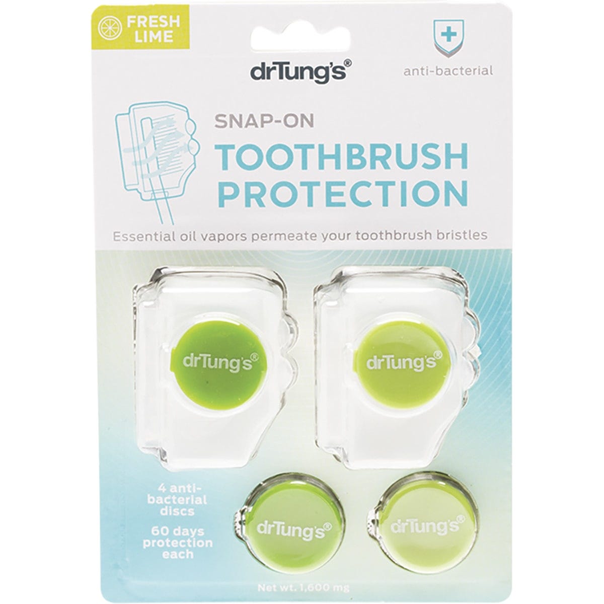 Dr Tung's Toothbrush Protection with 2 Refills (Colour May Vary)