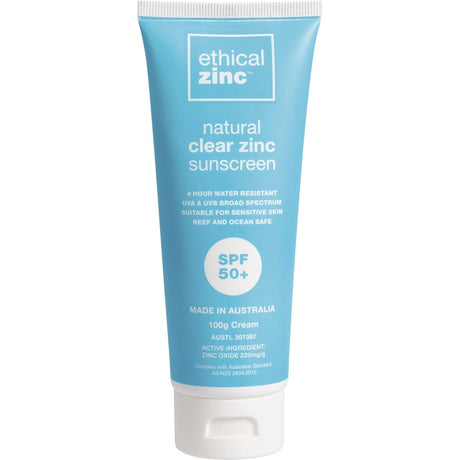 Natural Clear Zinc Sunscreen SPF 50+