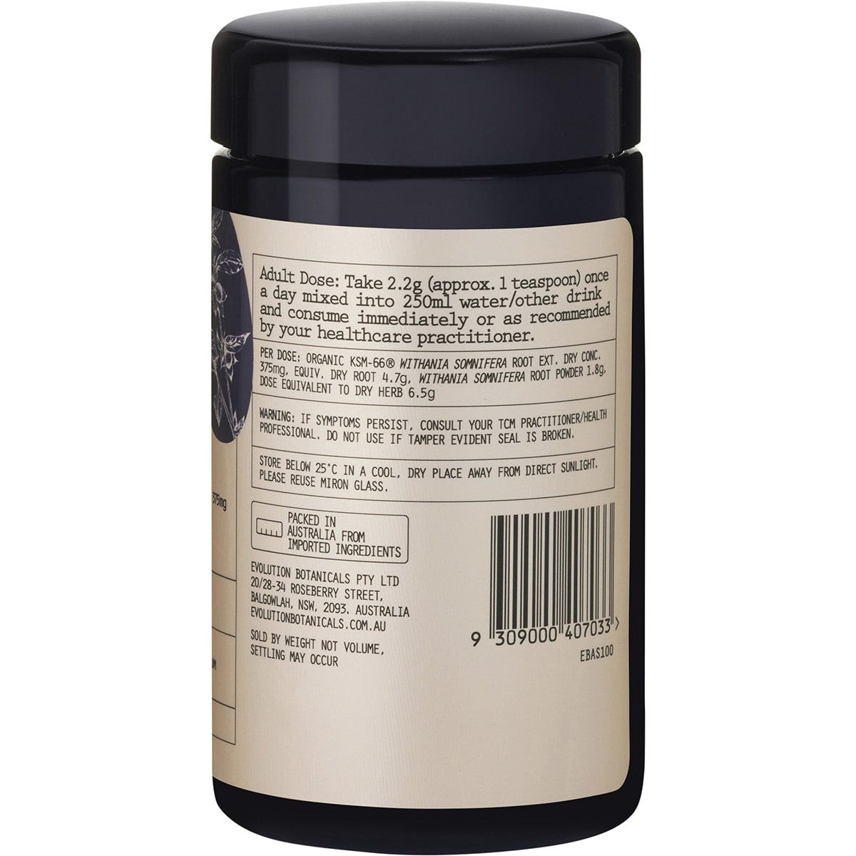 Evolution Botanicals Ashwagandha Tonic Herbs