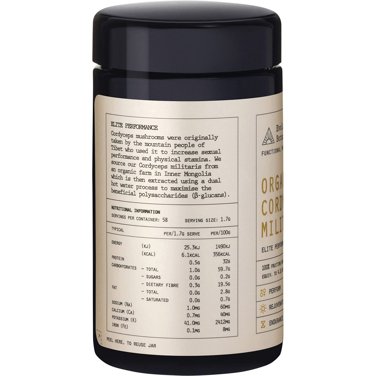 Evolution Botanicals Organic Cordyceps Militaris Elite Performance