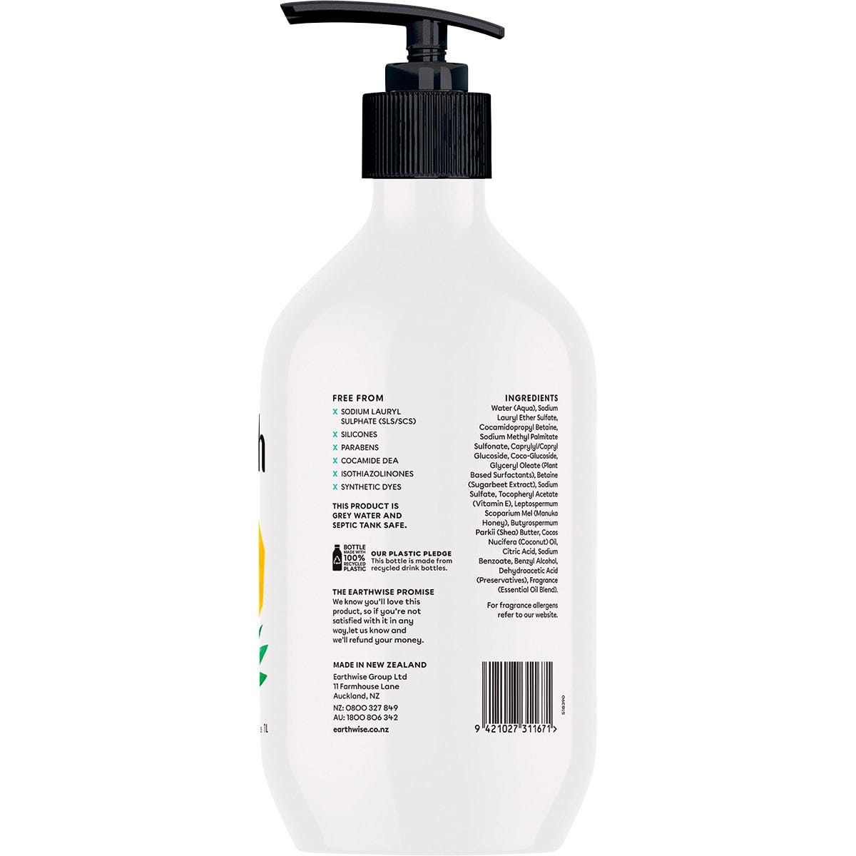 Earthwise Nourish Body Wash Coconut, Shea Butter & Manuka Honey
