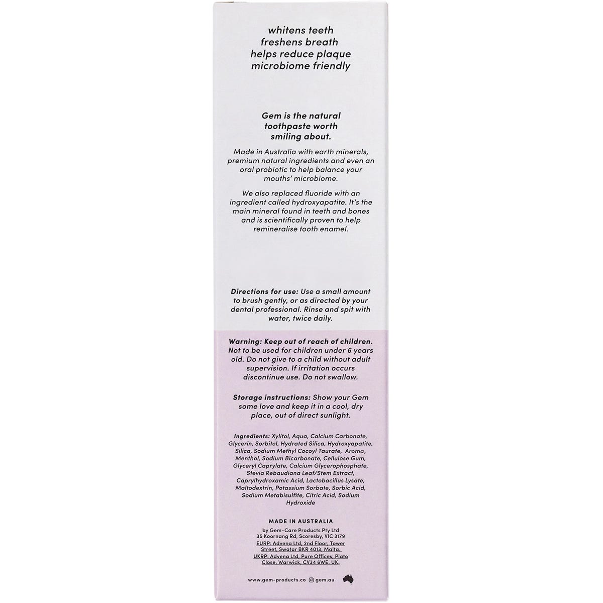 Gem Toothpaste Triple Whitening Rose Mint