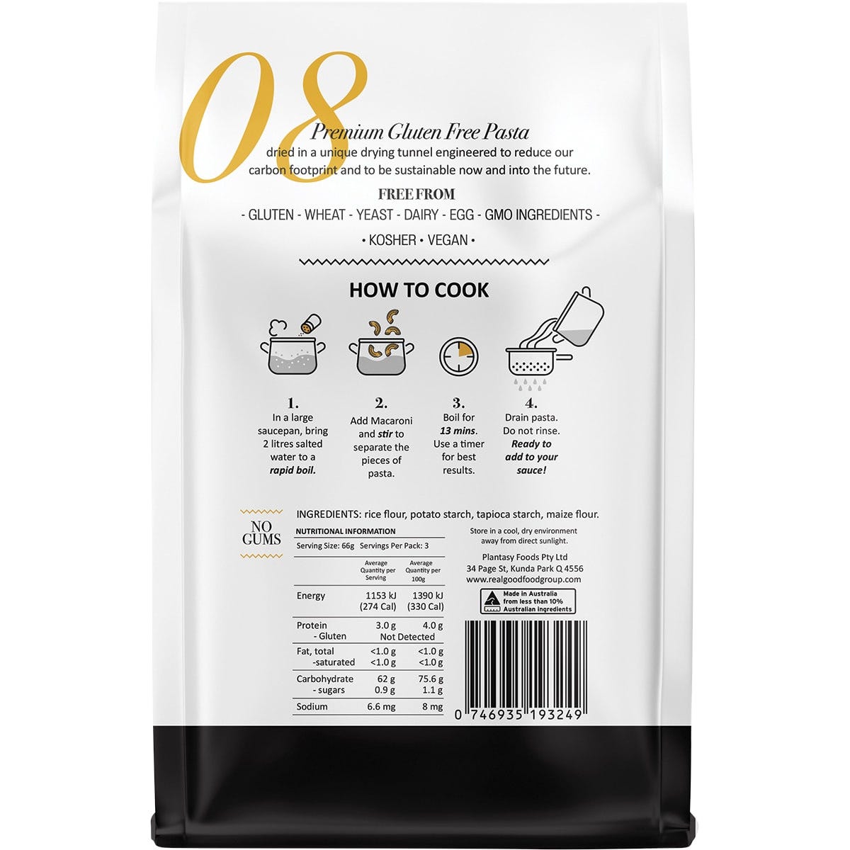 Plantasy Foods Gluten Free Pasta Macaroni