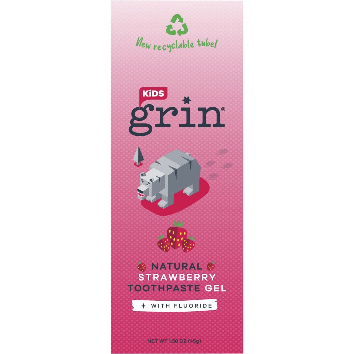 Grin Toothpaste Kids Strawberry Gel with Fluoride