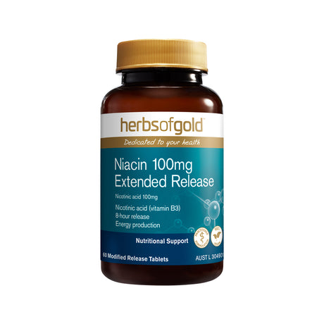 Herbs of Gold Niacin 100mg Extended Release 60t