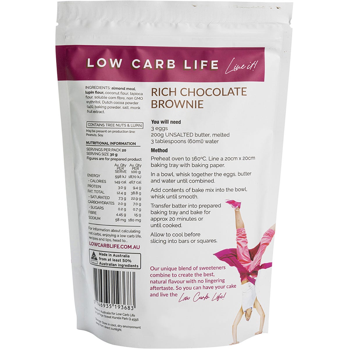 Low Carb Life Rich Chocolate Brownies Keto Bake Mix