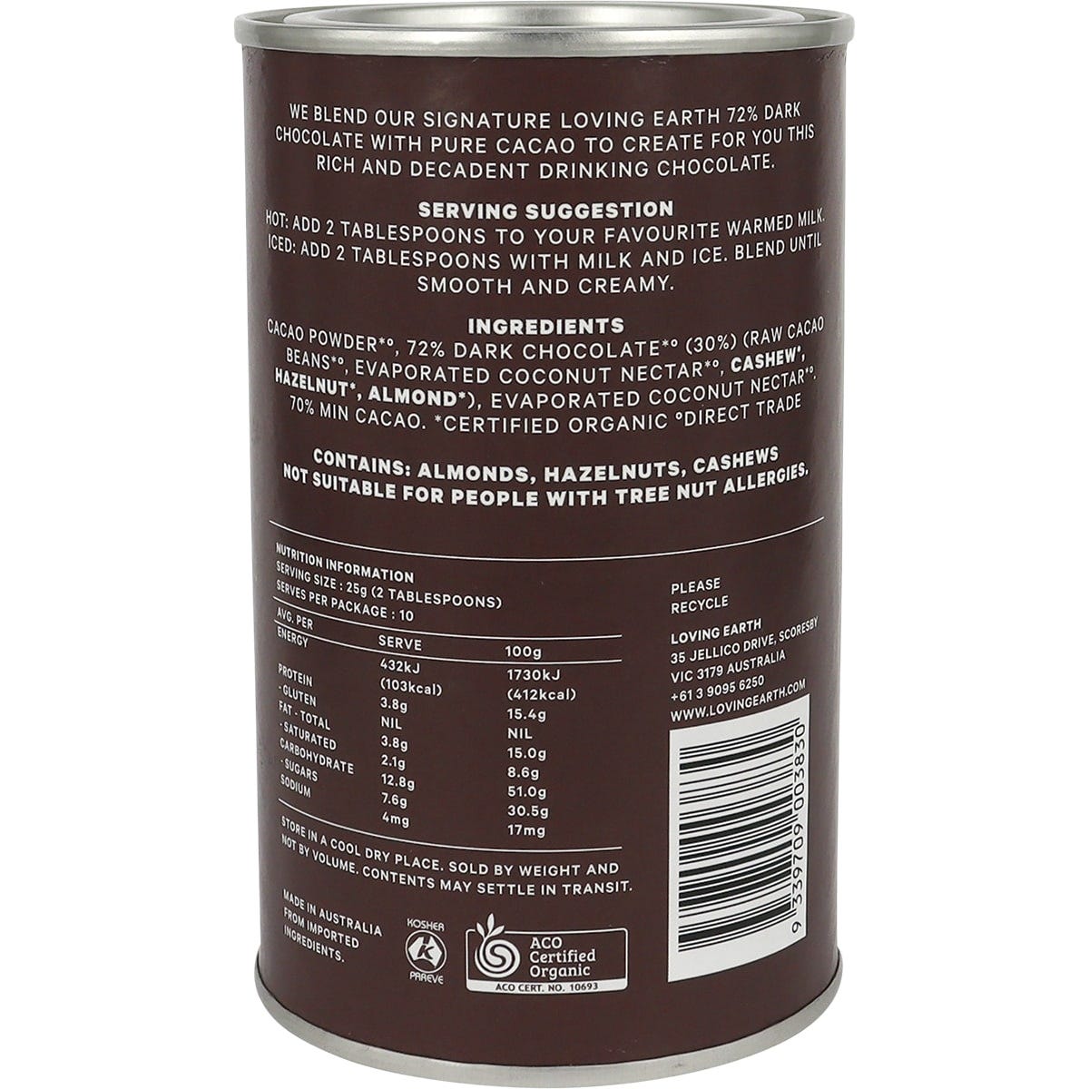 Loving Earth Drinking Chocolate Dark