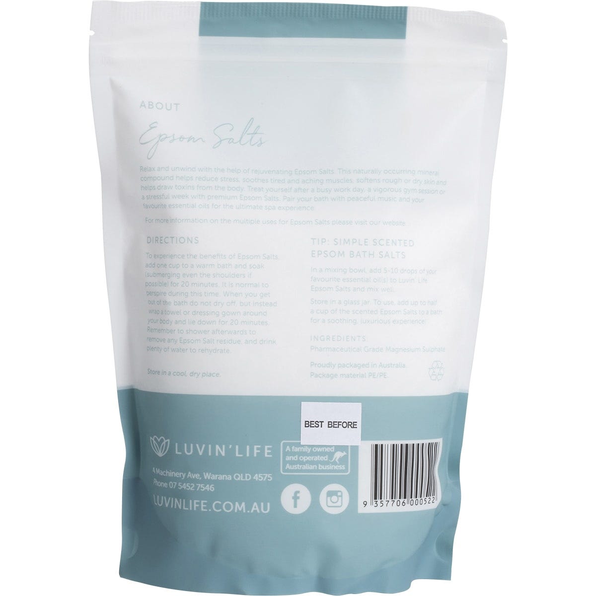 Luvin Life Epsom Salts Magnesium Sulphate