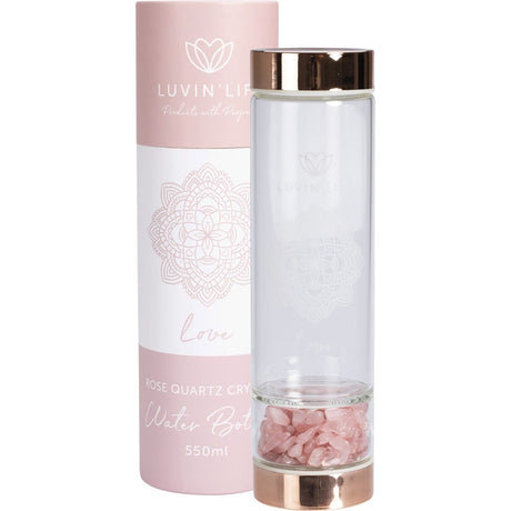 Crystal Water Bottle Rose Quartz Love