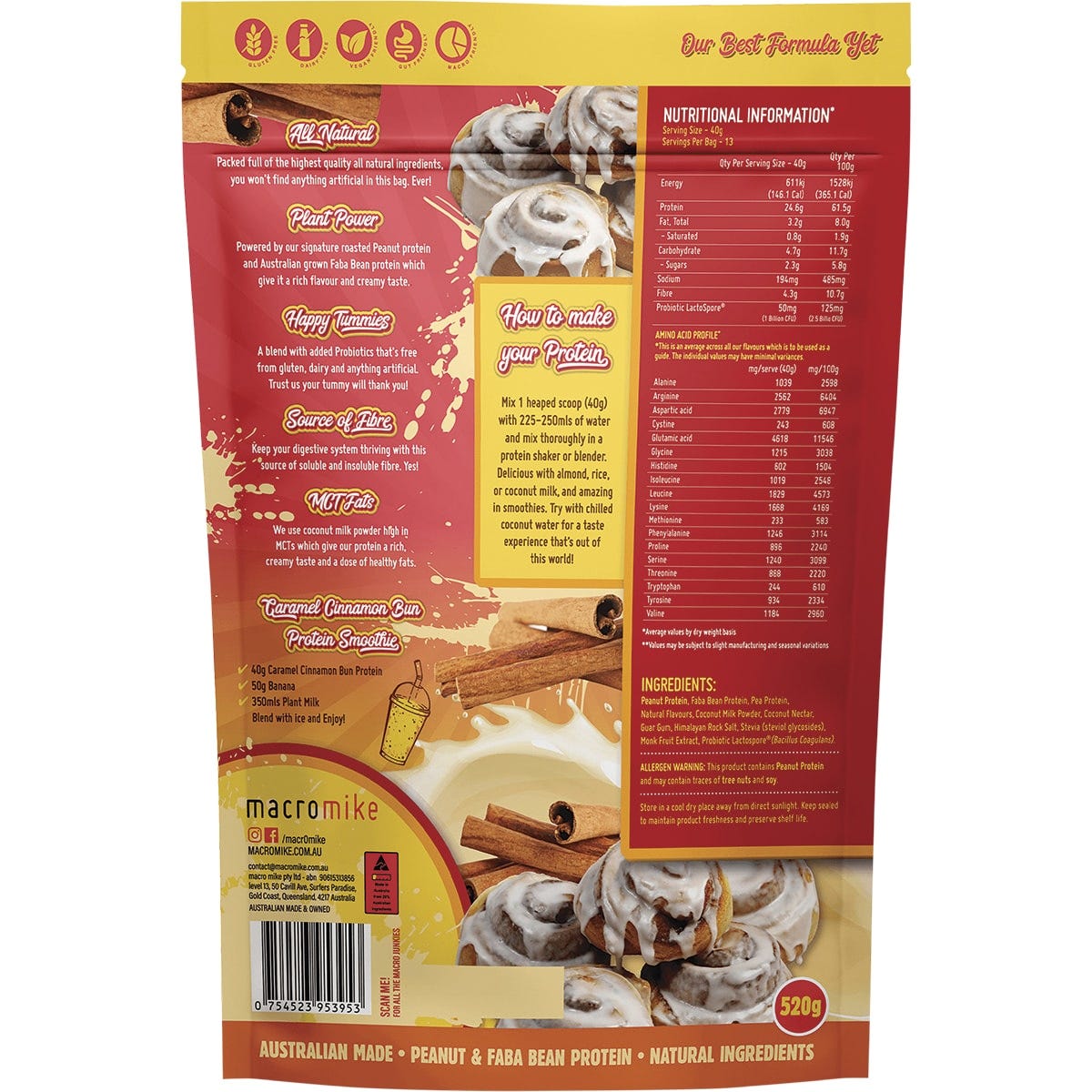 Macro Mike Peanut Plant Protein Caramel Cinnamon Bun