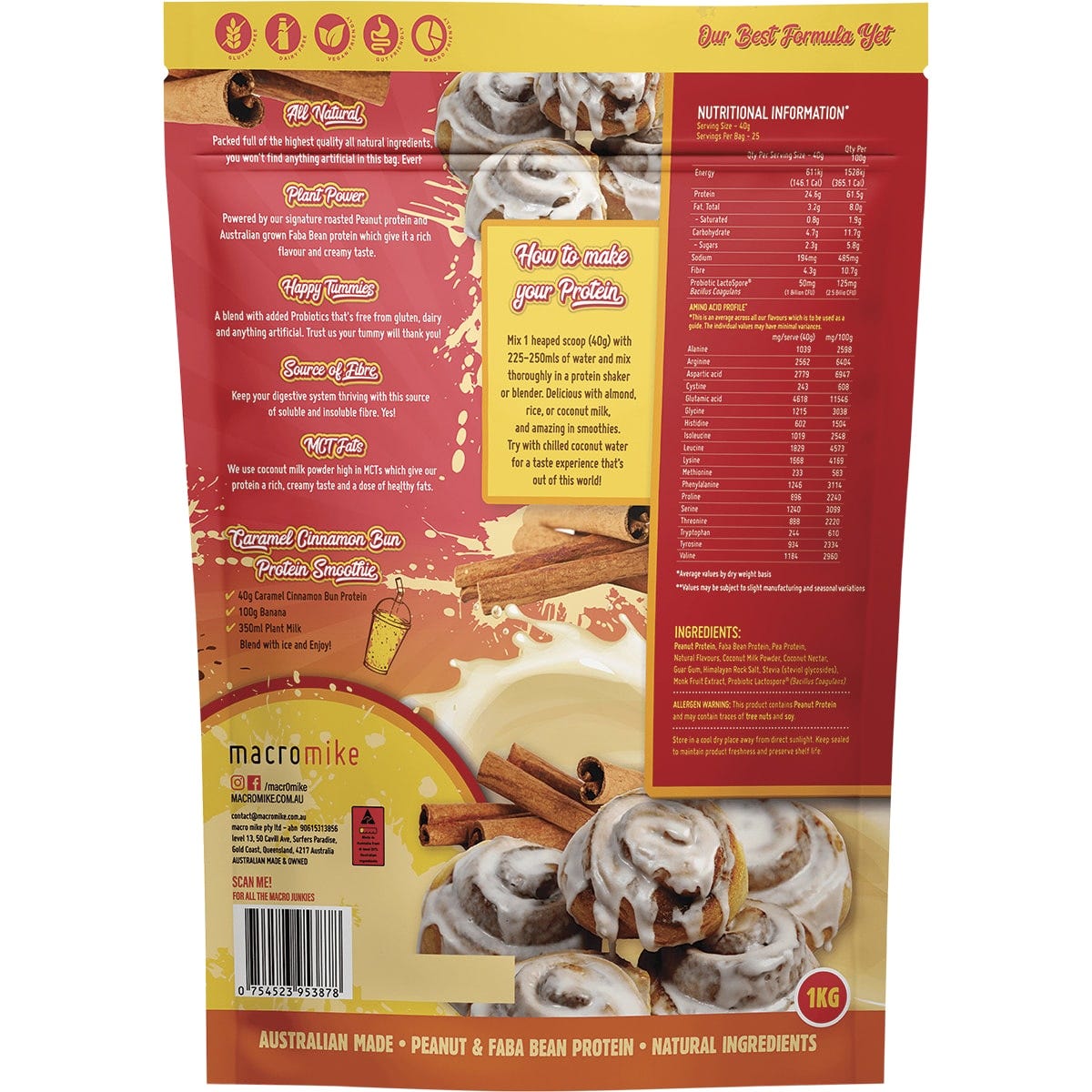Macro Mike Peanut Plant Protein Caramel Cinnamon Bun
