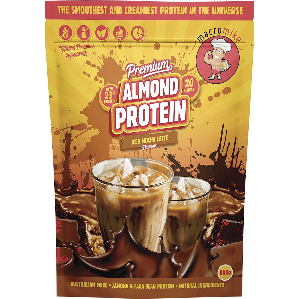 Premium Almond Protein Iced Mocha Latte