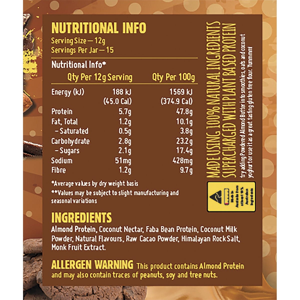 Macro Mike Powdered Almond Butter Chocolate Biscuit