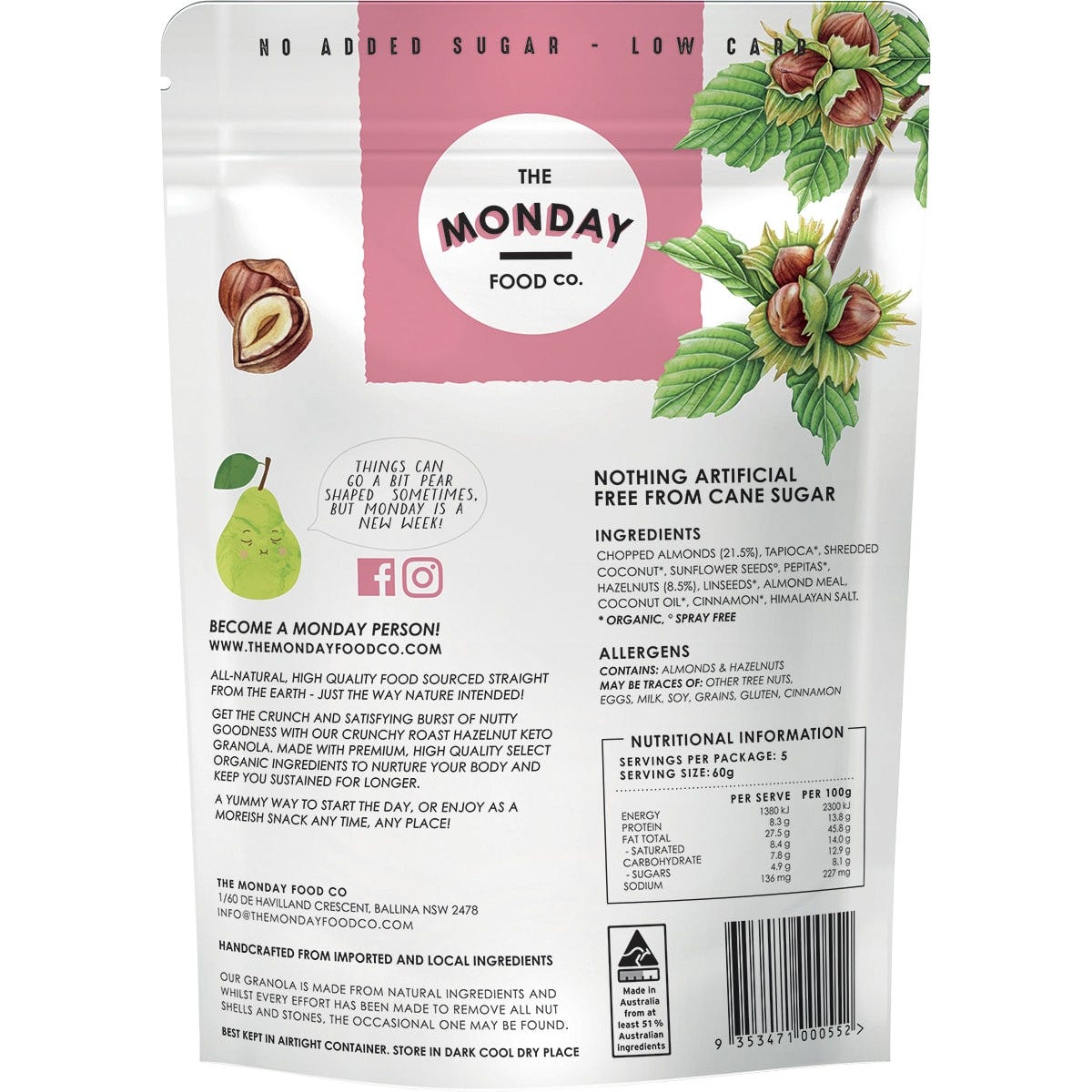 The Monday Food Co. - Keto Gourmet Granola Crunchy Roast Hazelnut