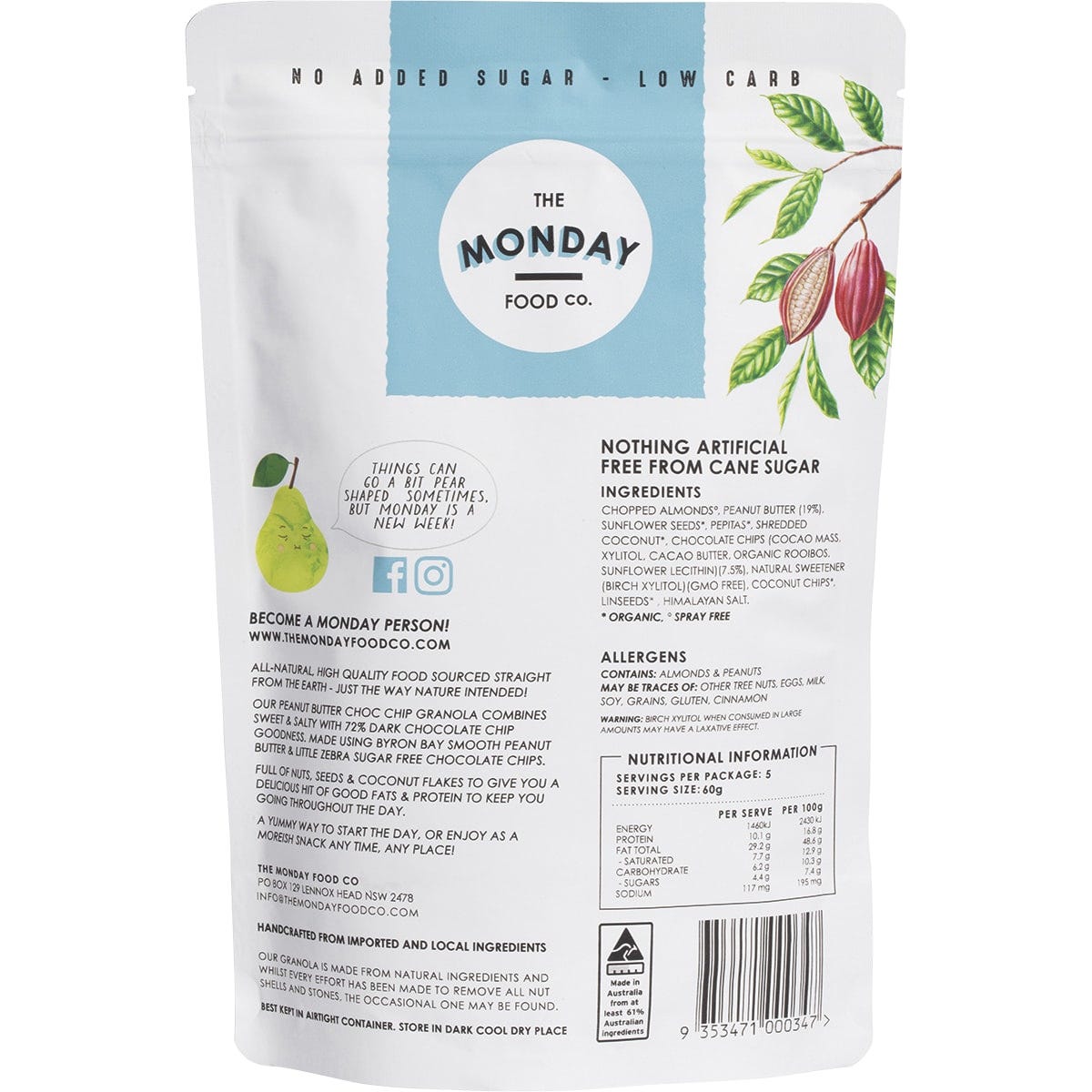 The Monday Food Co. - Keto Gourmet Granola Peanut Butter Chocolate Chip