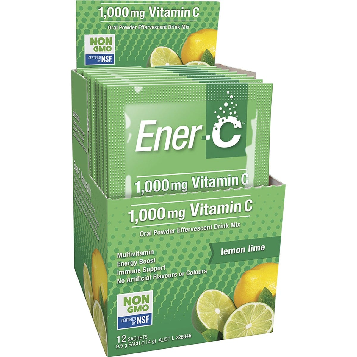 Martin & Pleasance Ener-C 1000mg Vitamin C Drink Mix Lemon Lime Sachets