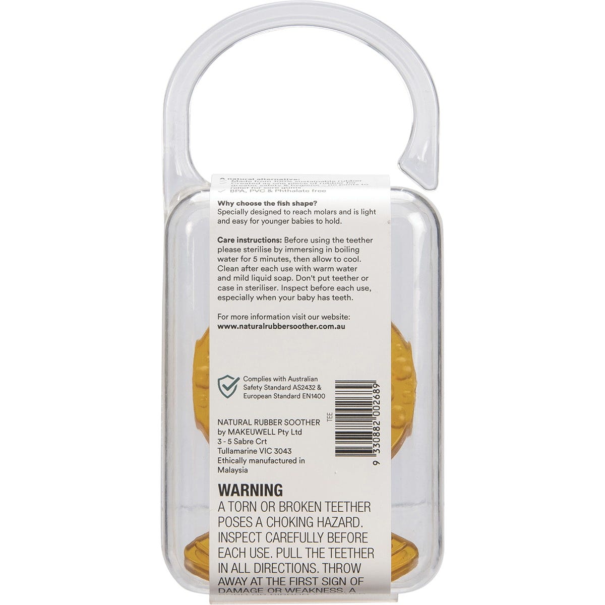 Natural Rubber Soothers - Teether Fish