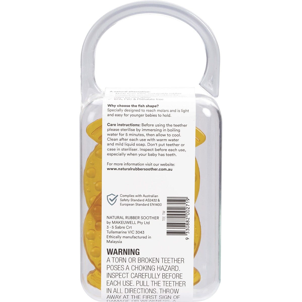 Natural Rubber Soothers - Teether Twin Pack Fish