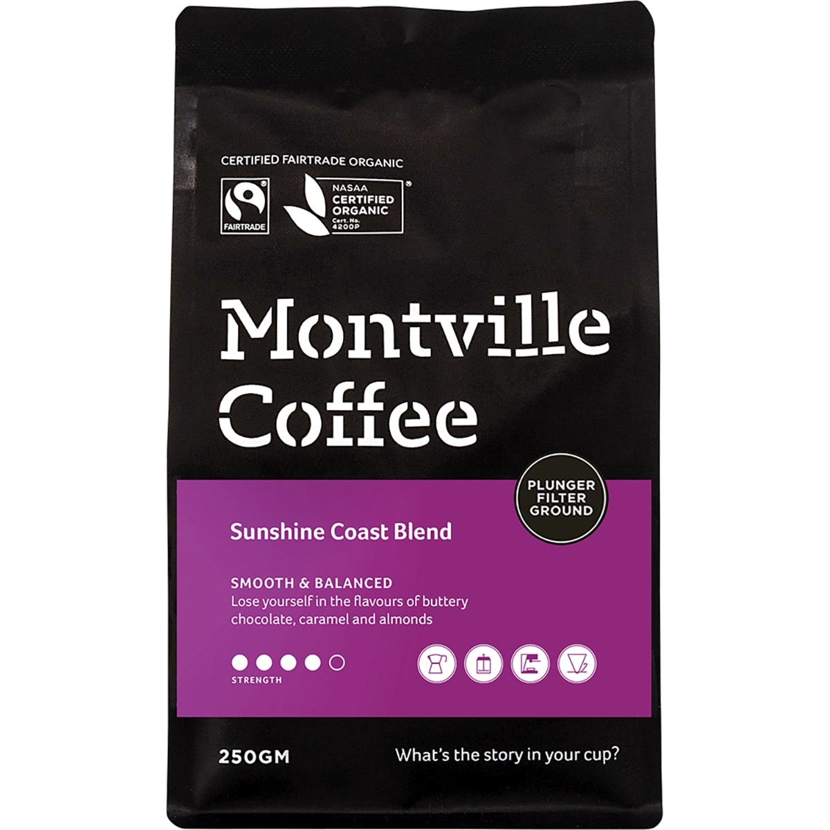 Coffee Ground Plunger Sunshine Coast Blend