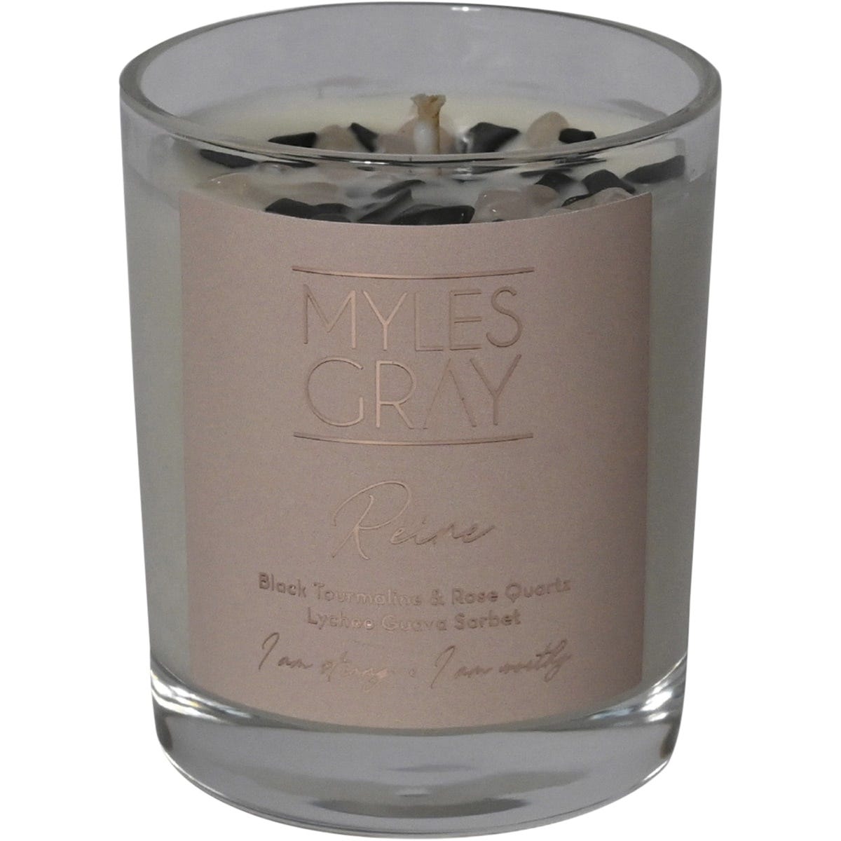 Myles Gray Crystal Infused Soy Candle Mini Lychee Guava Sorbet