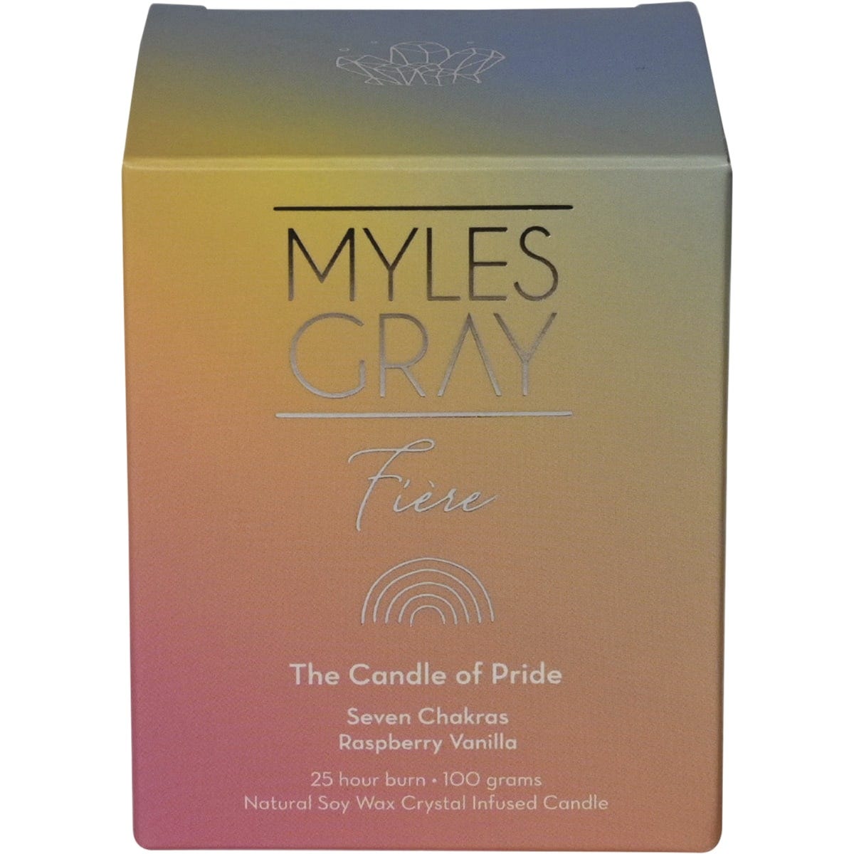 Myles Gray Crystal Infused Soy Candle Mini Pride Raspberry Vanilla