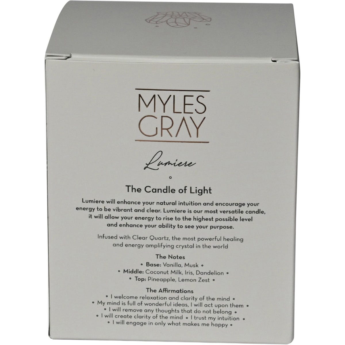 Myles Gray Crystal Infused Soy Candle Large Coconut Pineapple