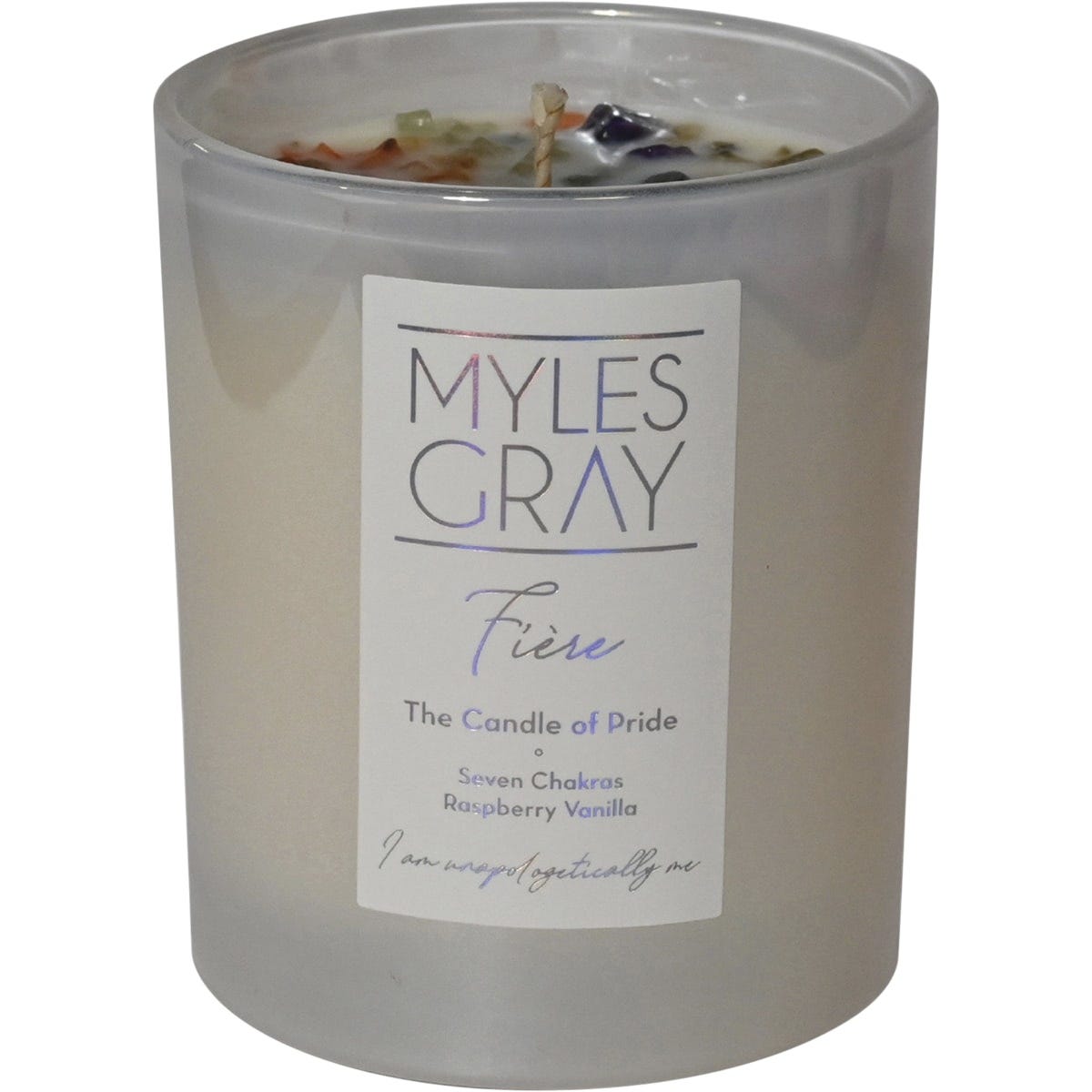 Myles Gray Crystal Infused Soy Candle Large Pride Raspberry Vanilla