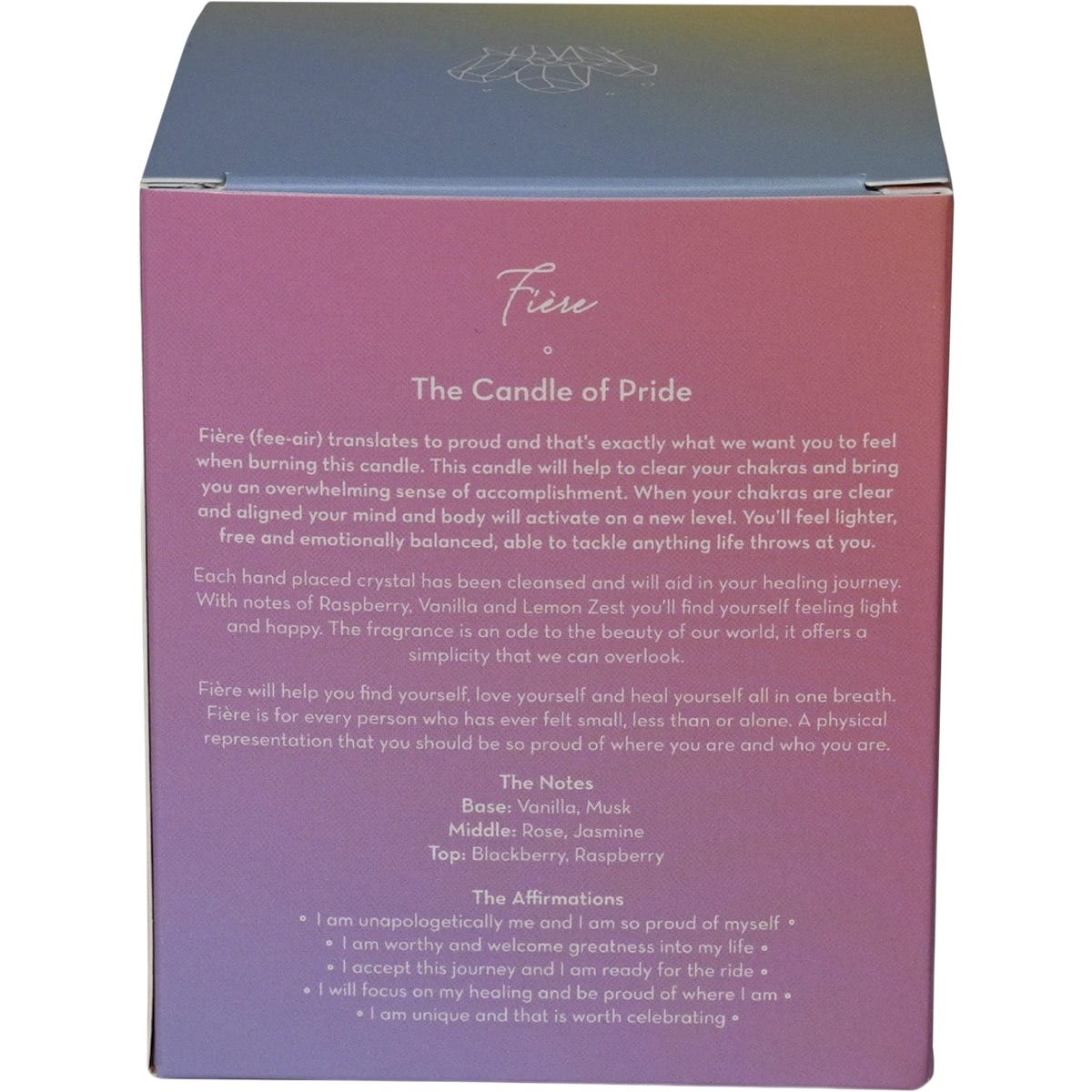 Myles Gray Crystal Infused Soy Candle Large Pride Raspberry Vanilla