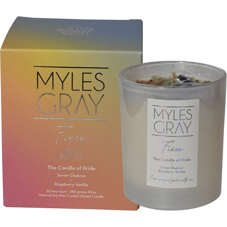 Crystal Infused Soy Candle Large Pride Raspberry Vanilla