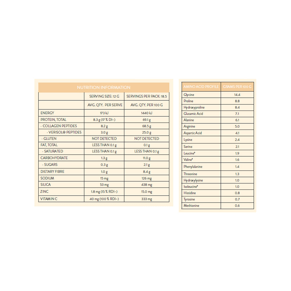 Nutra Organics - Collagen Beauty (For Coffee) with Bioactive Collagen Peptides + Vitamin C Vanilla 225g