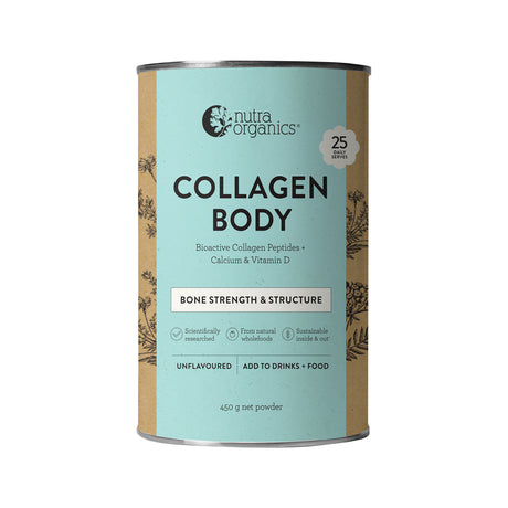 Nutra Organics Collagen Body with Bioactive Collagen Peptides + Calcium & Vitamin D Unflavoured 450g