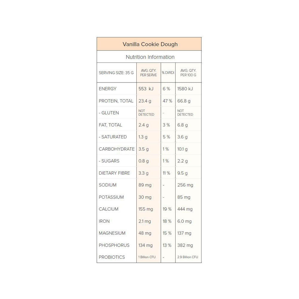 Nutra Organics - Organic Clean Protein Vanilla Cookie Dough 500g