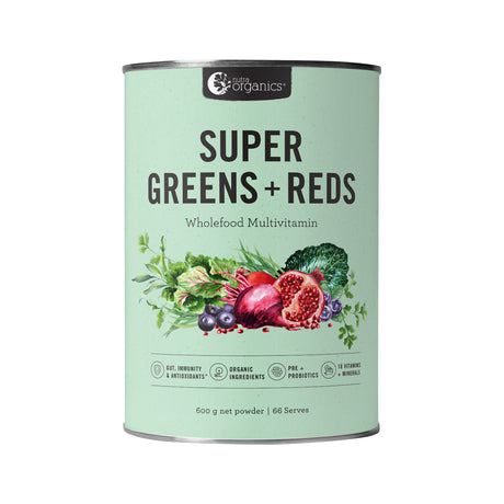 Nutra Organics Organic Super Greens + Reds (Wholefood Multivitamin) 600g