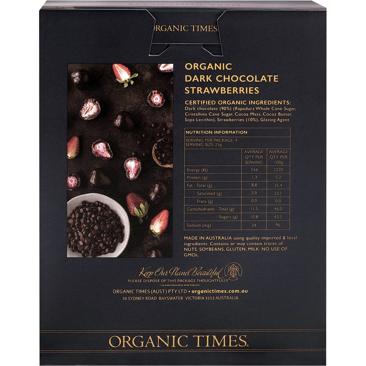Organic Times Dark Chocolate Strawberries