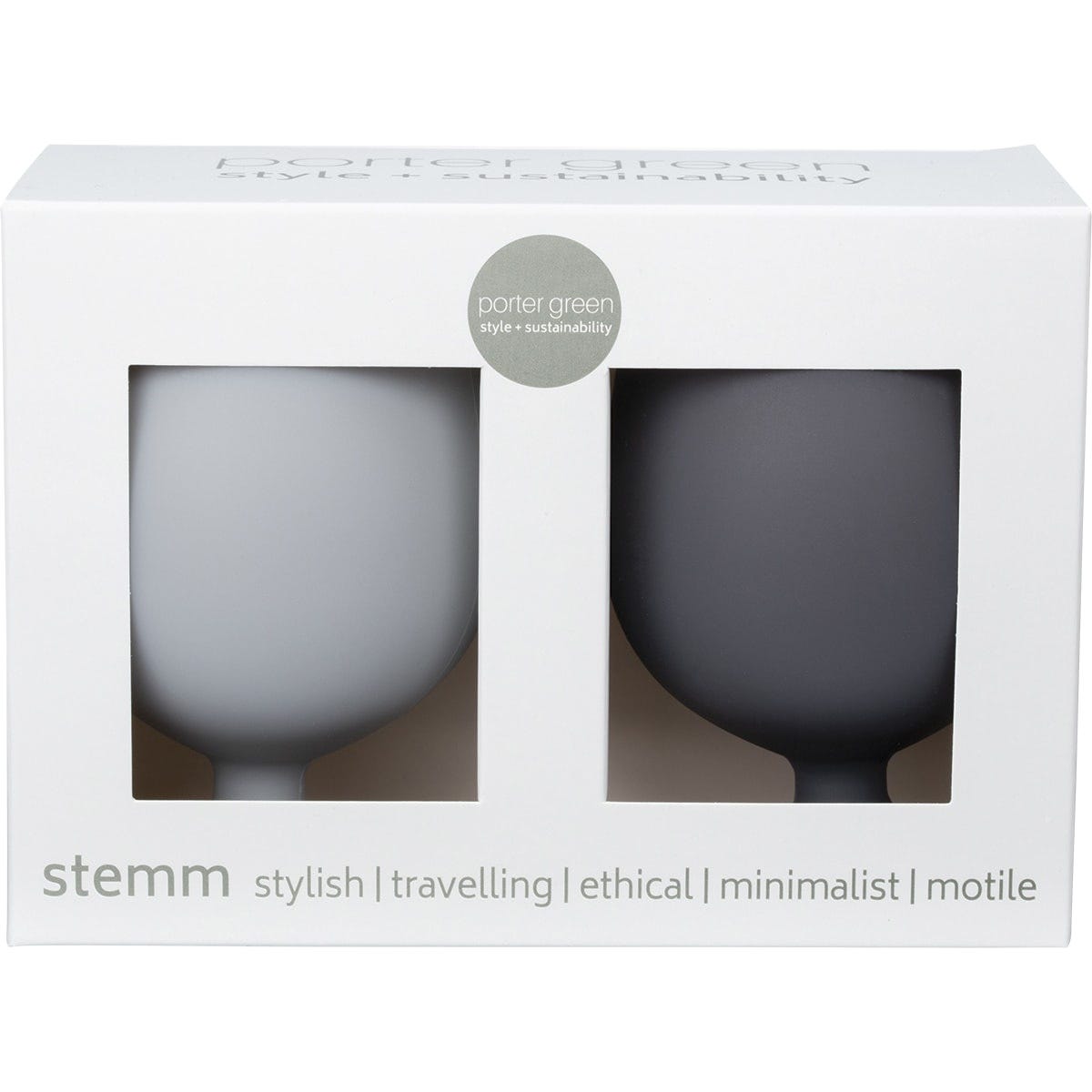 Porter Green Stemm Silicone Wine Glass Set Whitehorse